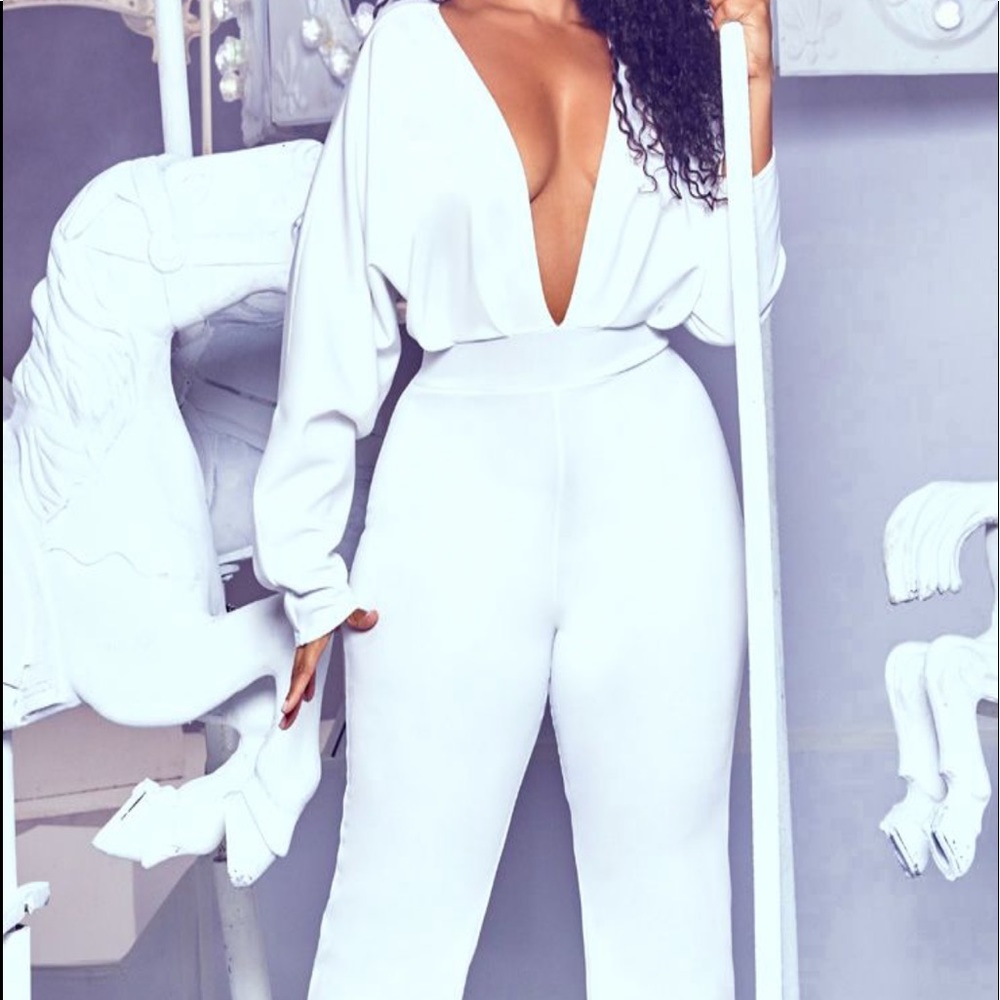 PLT Pleated balloon sleeve jumpsuit